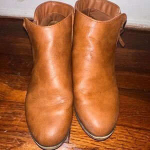 Cat & Jack Youth Kids Size 3 Shoes Brown Vegan Zip Up Comfort Casual Ankle Boots